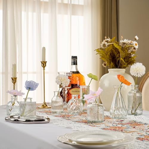 Glass Bud Vase Set of 33 Pcs Small Minimalist Vases for Flowers (Clear)