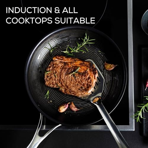 Clad Stainless Steel Cookware Pots and Pans and Utensil Set with Hybrid SteelShield and Nonstick Technology (Cookware Set (12 Piece))