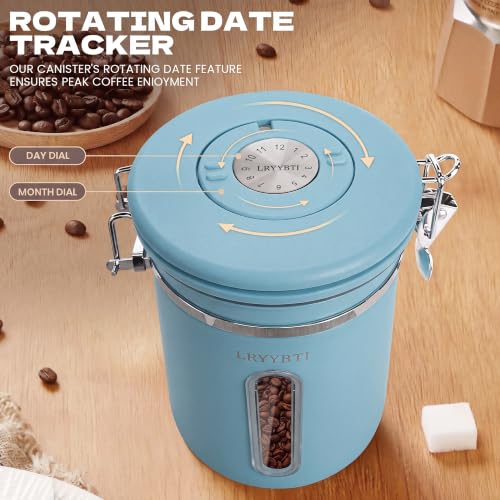 22 OZ Airtight Coffee Canister Stainless Steel (Blue / 22 oz)