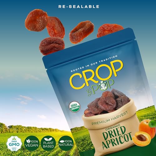 CROP BY POP Organic Sun Dried Apricots (Organic Dried Apricot / 32 oz)