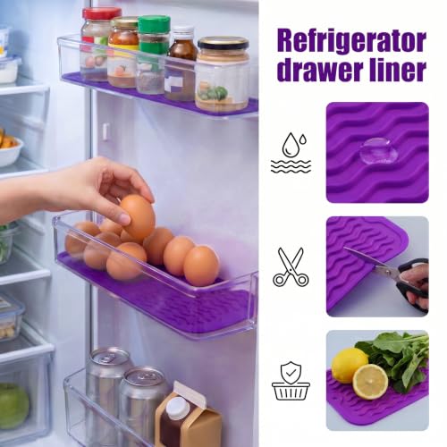 Silicone Dish Drying Mat for Multiple Usage (Purple / 12"L x 6"W)