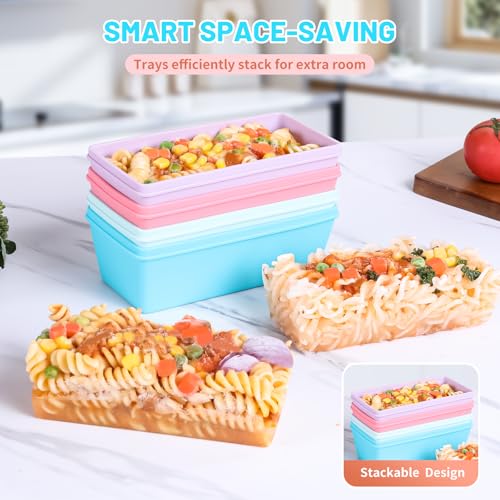 2 Cup Silicone Freezer Molds with Lids (Pastel Rainbow / 4x 2-Cup)