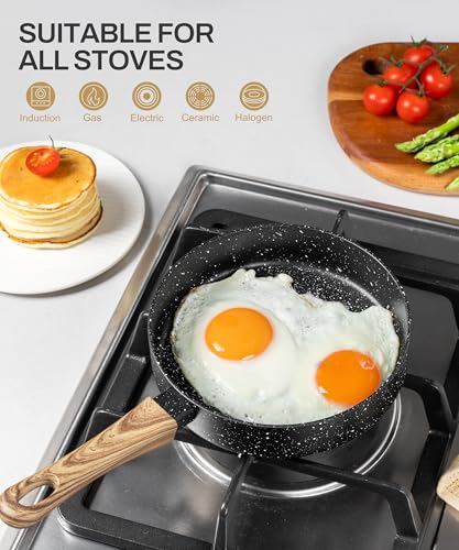 Small Frying Pan Nonstick (Black Granite / 6 Inch)