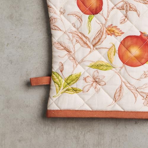 100% Cotton Oven Mitt & Pot Holder Set (128 - Vintage Harvest / 7.5" x 13" & 8" x 8" (Oven Mitt & Pot Holder))
