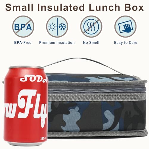 Small Insulated Lunch box Portable Soft Bag Mini Cooler Thermal Meal Tote Kit with Handle for Work & School