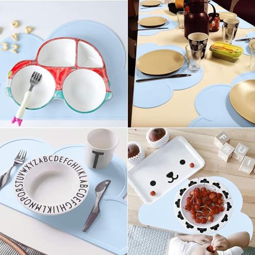 Kids Placemats (Light Blue / 18.8"L x 10.4"W)