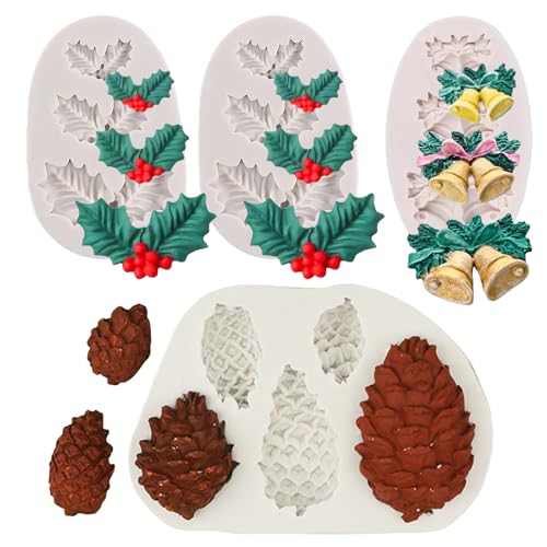 4PCS Christmas Fondant Molds (4pc xmas)