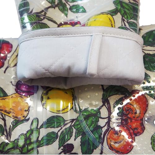 Oven Mitts with Transparent Clear Silicone Shell and Nice Friut Flower Printing (Oven mitts / Fruit Flower)