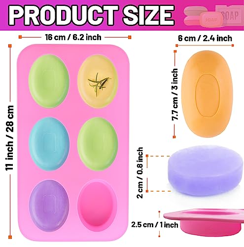 Silicone Soap Molds (Pink+Purple - Oval+Rectangle)
