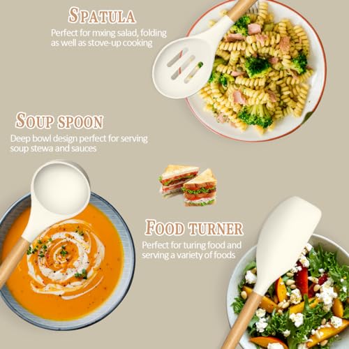 Kitchen Cooking Utensils Set (Cream White)