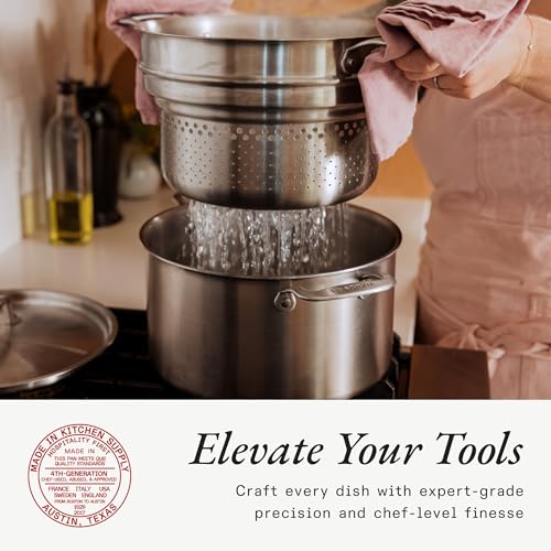 Cookware 8 Quart Stainless Steel Stock Pot With Lid and Pasta Insert