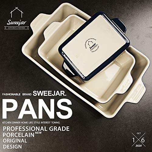 Sweejar 3Pcs Ceramic Baking Dish for Oven