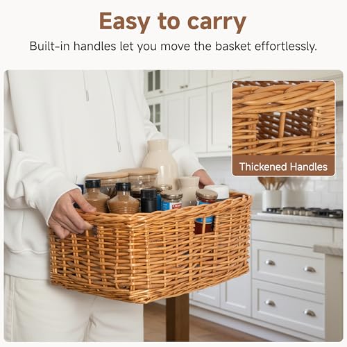 Pantry Baskets (Willow(Light Brown) / 15"L x 11"W x 6¾"H)