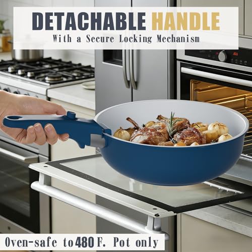 Pots and Pans Set Non Stick (Navy)