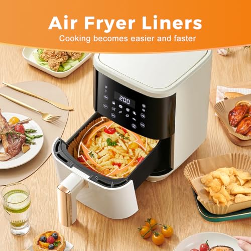250 Pcs 6.5" Square Air Fryer Liners Disposable for 3 (125 Count)