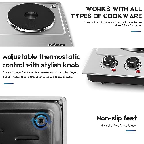 Electric Hot Plate (Matte Silver / Double)