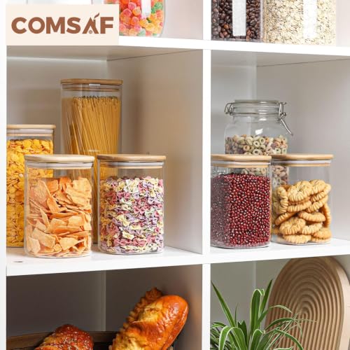 Square Glass Containers with Lids 1.2 Qt (4 Count)