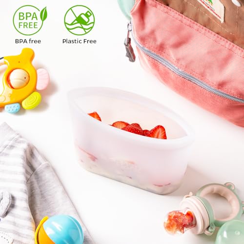 Reusable 100% Silicone Food Storage Bags (3 Size Set)