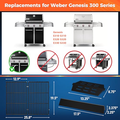 Grill Parts for Weber Genesis 300 Series with Front (F3 7524+76217622)