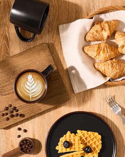 Mercury Coffee Mugs 13 oz (Mercury-Black / 4 Count (Pack of 1))