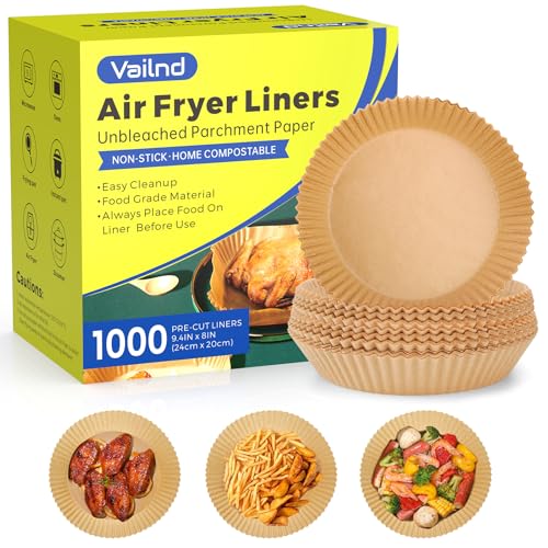 1000 Pcs 8" Round Air Fryer Paper Liners for 5 (8" Round)