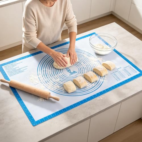XXL Large Pastry Mat For Rolling Dough (Blue / 36"L x 24"W)