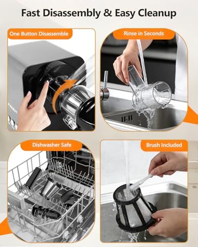 Cold Press Masticating Juicer 250W Slow Extractor for Whole Celery & Carort (Sliver)