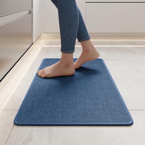 Kitchen Rugs Kitchen Mats for Floor Non Slip Washable Blue 17"x30" (4.267 Sq Ft)