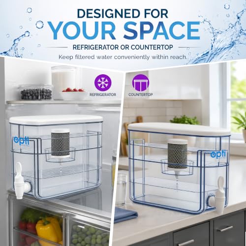 Opti Chill 2 Gallon Alkaline Water Filter Dispenser for Refrigerators