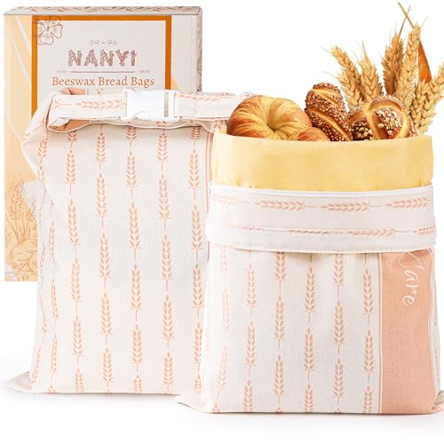 2 Pack Reusable Beeswax Bread Bags (2 Count)
