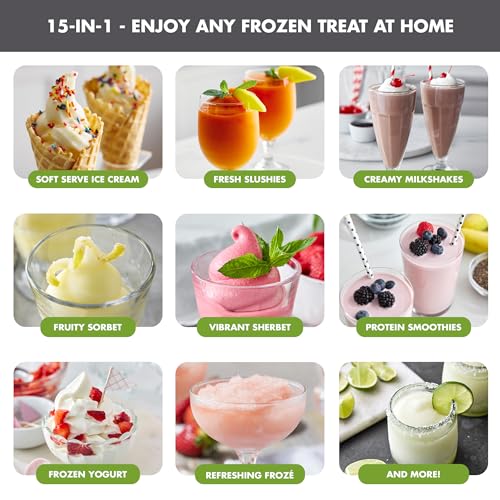 Frost Ice Cream Maker & Slushie Machine (4 Pint Ice Cream & Frozen Drink Maker / Licorice Gray)