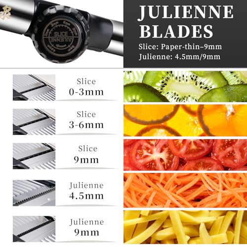 5‑in‑1 Adjustable Mandoline Slicer (Silver)