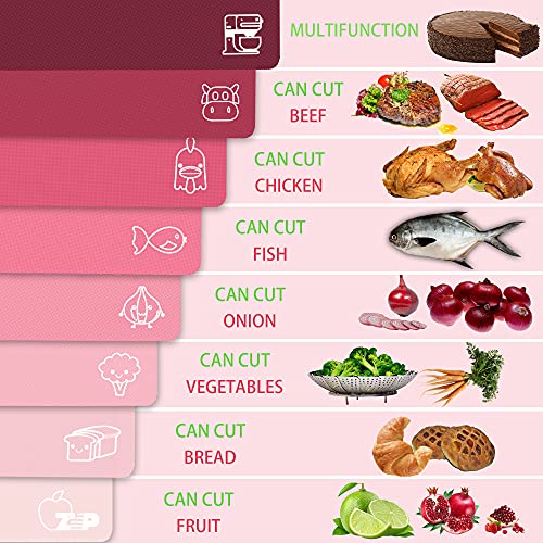 Plastic Cutting Boards for Kitchen (Pink)