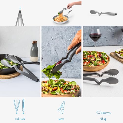 Clongs Lite Nylon Kitchen Cooking Tongs with Click