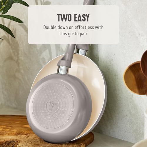 2 Piece 8" & 10" (8" and 10" Frying Pan Skillet Set / Light Gray)