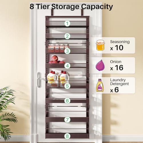 8 Tiers Over the Door Organizer (Bronze / 17" W x 6" D x 69" H)