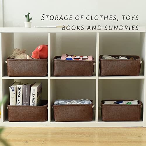 Storage Basket for Organizing (Brown / 6PCS/Small -11.8Lx7.9Wx5.2H)