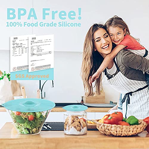 Silicone Lids for Food Storage (Clear Turqouise)