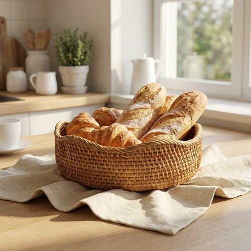 Rattan Bread Basket (Set of 3 (Small/Medium/Large) - Natural)