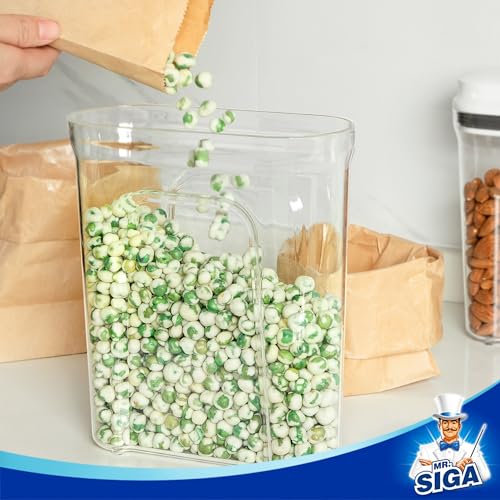 Airtight Cereal Dispenser Set (Transparent/White / Medium)