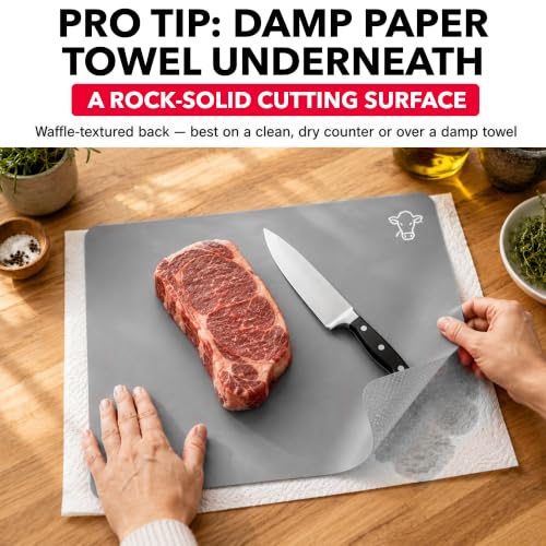 Flexible Plastic Cutting Board Mats for Kitchen (Black/White)