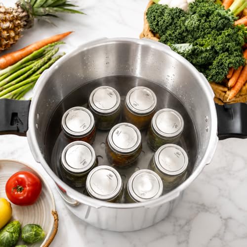 Pressure Canner Release Valve Aluminum Canning Pot Cooker Pot Stove Top with Pressure Gauge Instant Fast Cooking Pot Stewing Locking System (23.3 Quarts)