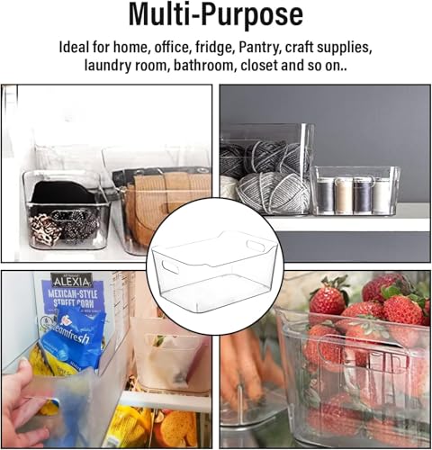 Clear Plastic Storage Bins for Kitchen Organization or Pantry Organizers and Storage (Large)