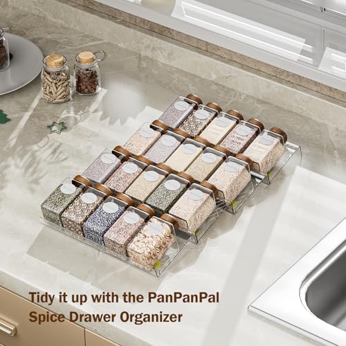 Spice Drawer Organizer (Clear / 4 Packs - 1 Tier)