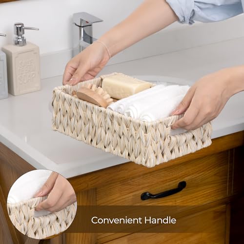 Wicker Baskets for Organizing (Butter Milk / 11¼"L x 7½"W x 3½"H)