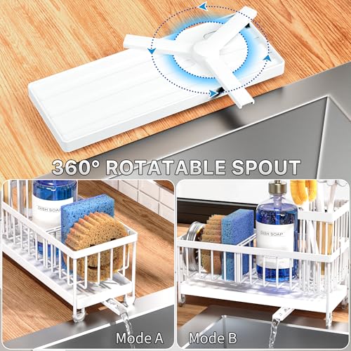 Sponge Holder for Kitchen Sink (White - 9.25″)