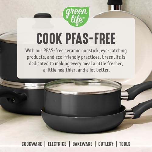 2 Piece 8" & 10" (8" and 10" Frying Pan Skillet Set / Graphite Black)