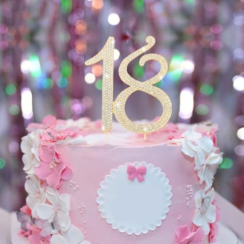 18th Birthday Decorations Cake Topper Gold Birthday Decorations for Women (18)