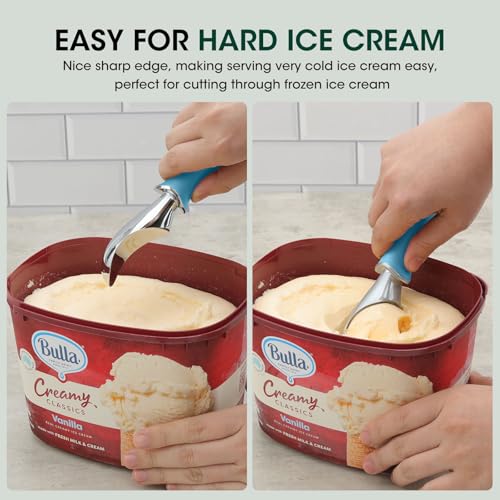 Premium Heavy Duty Ice Cream Scoop with Ergonomic Grip Handle