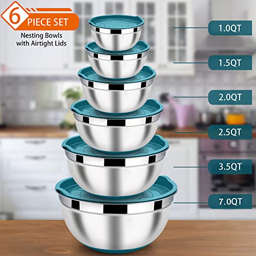 Metal Nesting Mixing Bowls Set of 6 (6 Count)